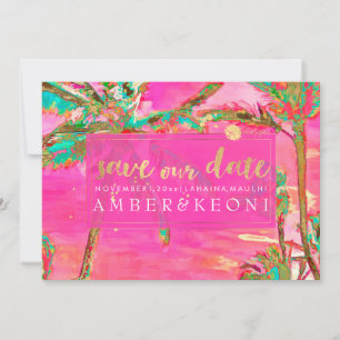 PixDezines Watercolor Vintage Hawaii/Save the Date Save The Date