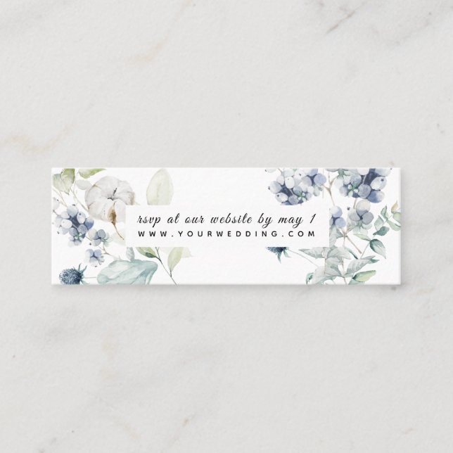 PixDezines Watercolor Winter Botanical RSVP   Mini Business Card (Front)