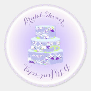 PixDezines wedding cake/bridal shower/DIY Classic Round Sticker