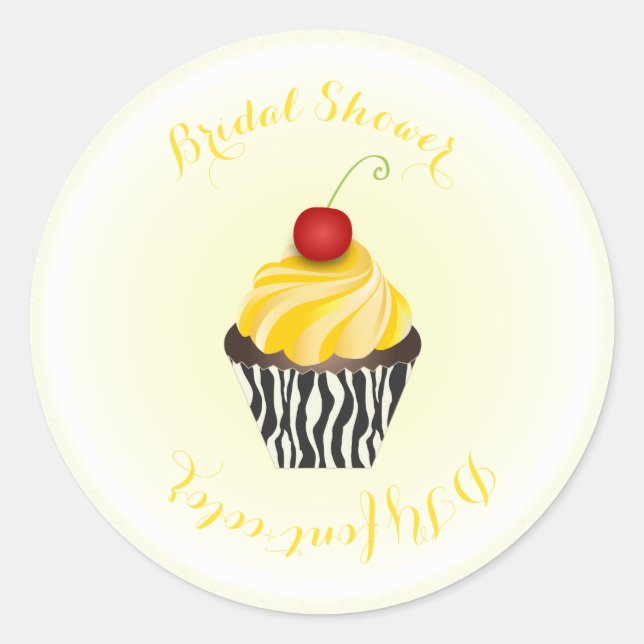PixDezines wedding cake/bridal shower/DIY Classic Round Sticker (Front)