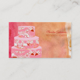 PixDezines wedding cakes/watercolor affects Business Card