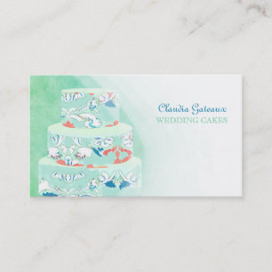 PixDezines wedding cakes/watercolor affects Business Card