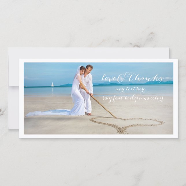 PixDezines wedding photo DIY font thank you (Front)