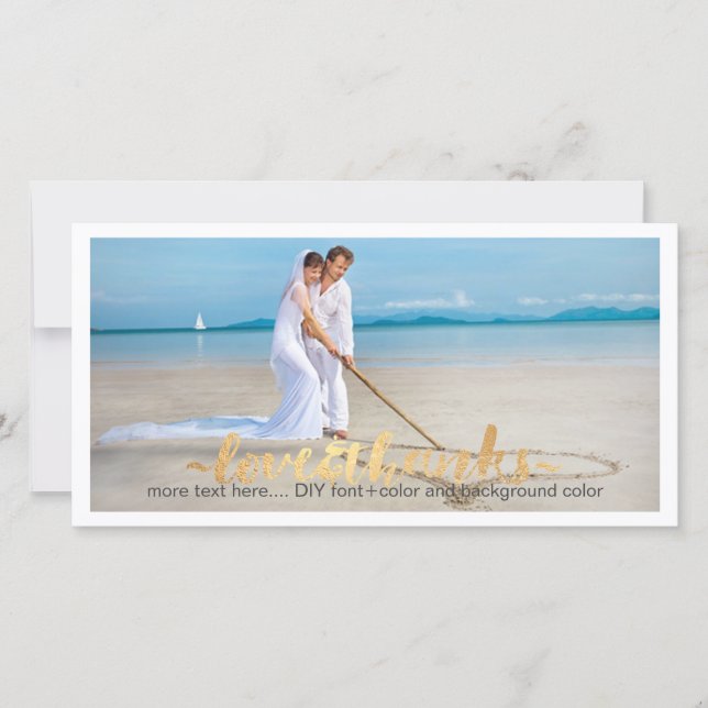 PixDezines wedding photo thank you/DIY background You Card (Front)