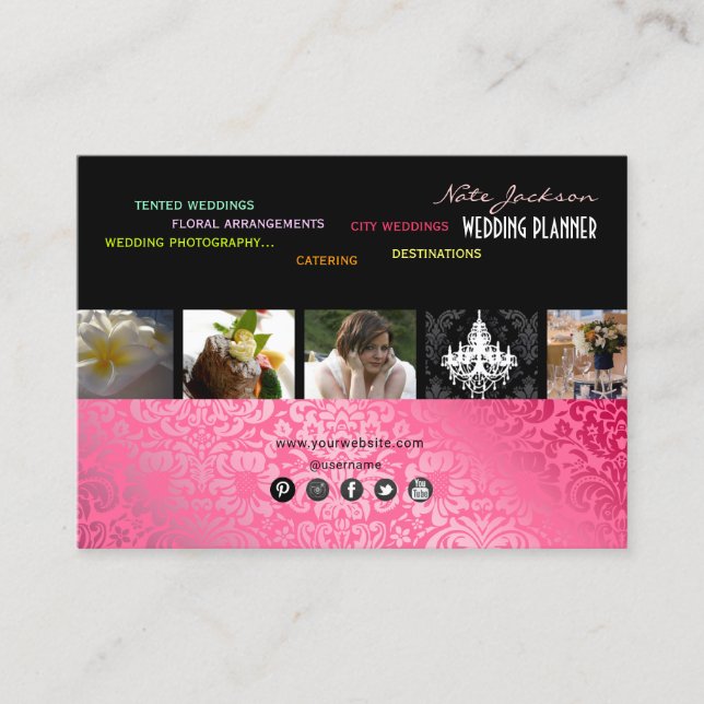 PixDezines WEDDING PLANNER/DIY COLOR+FONTS Business Card (Front)