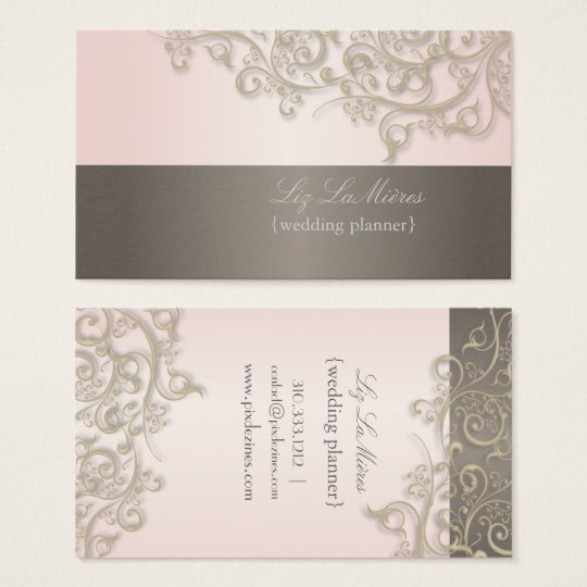 PixDezines Wedding Planner, titanium swirls Business Card