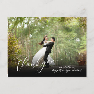 PixDezines Wedding Thank You/Modern Calligraphy Announcement Postcard