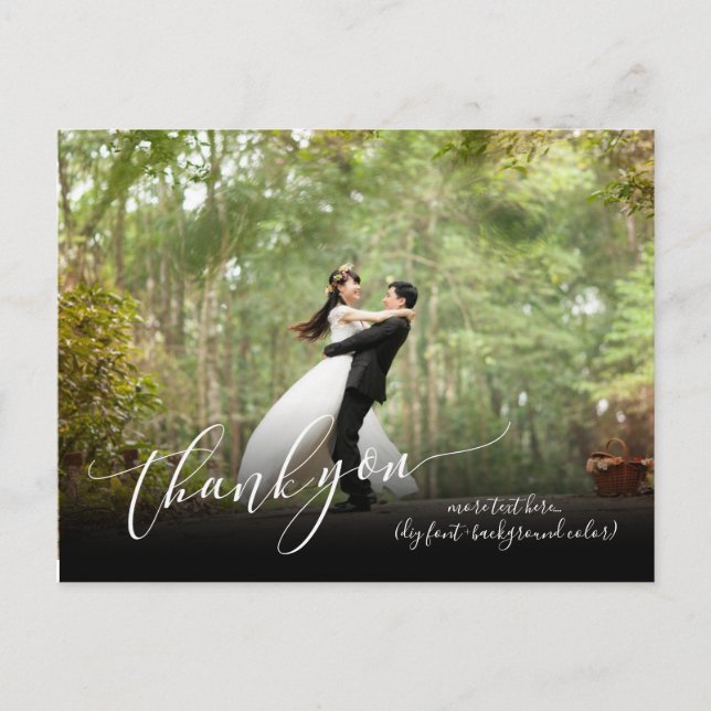 PixDezines Wedding Thank You/Modern Calligraphy Announcement Postcard (Front)