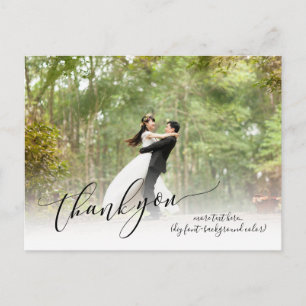 PixDezines Wedding Thank You/Modern Calligraphy Announcement Postcard