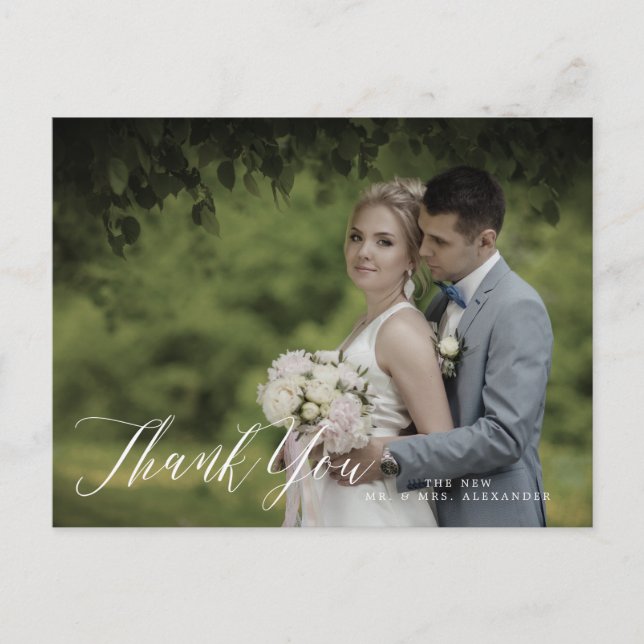 PixDezines Wedding Thank You/Stylish Calligraphy Postcard (Front)