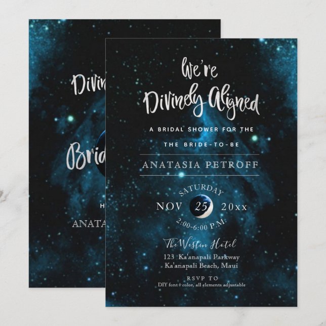PixDezines We're Divinely Aligned Bridal Shower Invitation (Front/Back)