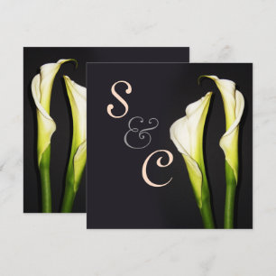 PixDezines WHITE CALLA LILIES WEDDING INVITATIONS