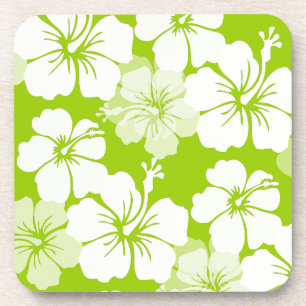 PixDezines white hibiscus/diy background Coaster