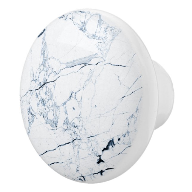 PIXDEZINES WHITE MARBLE+BLUE VEINS CERAMIC KNOB (Right)