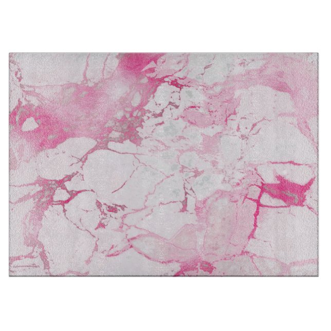 PIXDEZINES WHITE MARBLE+PINK VEINS CUTTING BOARD (Front)
