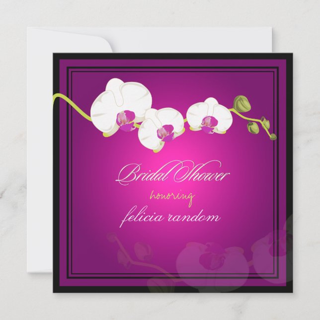 PixDezines white orchid/diy event Invitation (Front)
