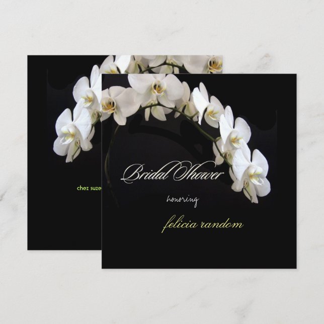 PixDezines White Orchids Bridal Shower Invitation (Front/Back)