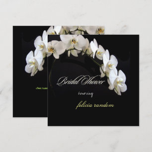 PixDezines White Orchids Bridal Shower Invitation