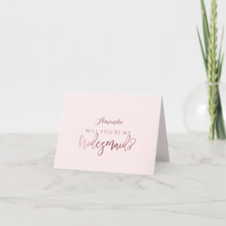 PixDezines Will You Be My Bridesmaid, Faux Foil Invitation