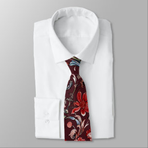 PixDezines William Morris Burgundy DIY Background Tie