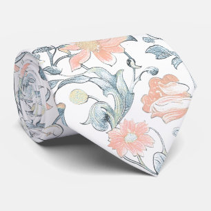 PixDezines William Morris Dusty Blue n Blush Pink Tie