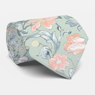 PixDezines William Morris Dusty Blue n Blush Pink Tie