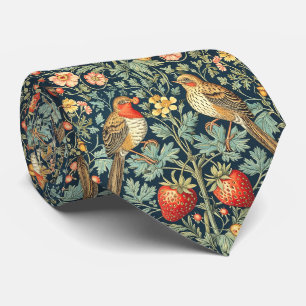 PixDezines William Morris Strawberry Thief Tie