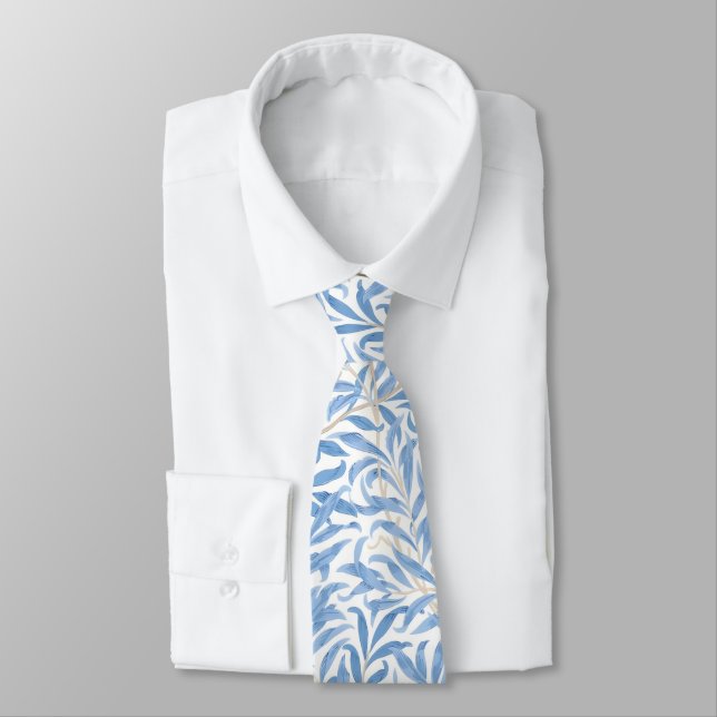 PixDezines William Morris Willow Bough Azure Blue Tie (Tied)