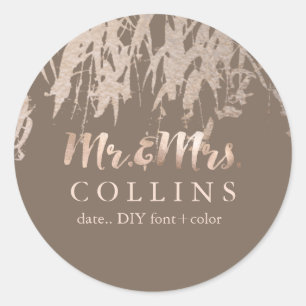 PixDezines Willow/Faux Pink Gold/DIY background Classic Round Sticker