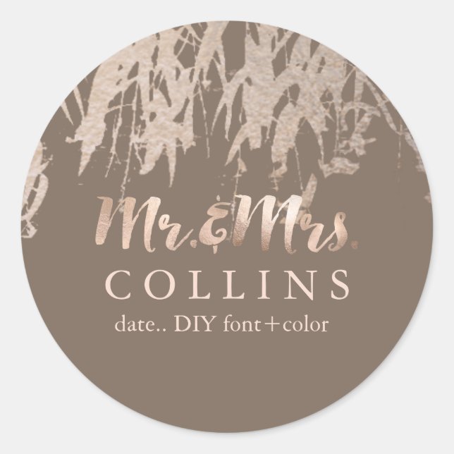 PixDezines Willow/Faux Pink Gold/DIY background Classic Round Sticker (Front)