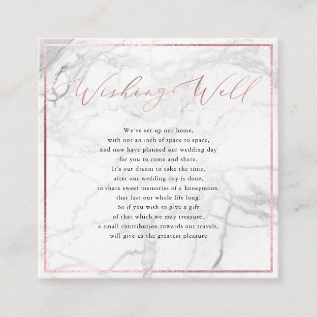 PixDezines Wishing Well, Calligraphy Faux Gold Enclosure Card (Front)
