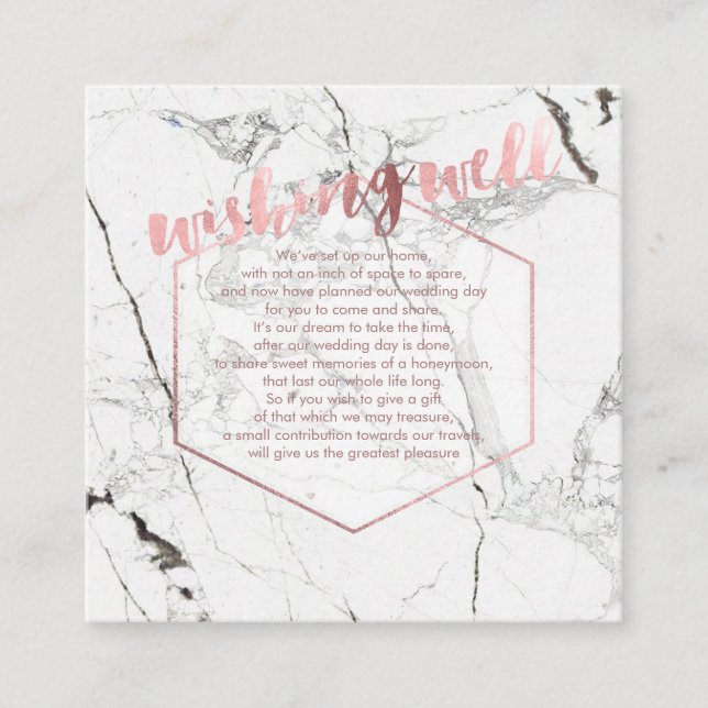 PixDezines Wishing Well/Marble /Faux Rose Gold Enclosure Card (Front)