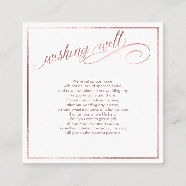 PixDezines Wishing Well/Marble /White+Rose Gold Enclosure Card (Front)