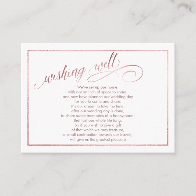 PixDezines Wishing Well/Marble /White+Rose Gold Enclosure Card (Front)