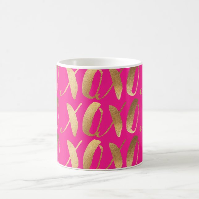 PixDezines xoxo/Faux Gold/DIY background Coffee Mug (Center)