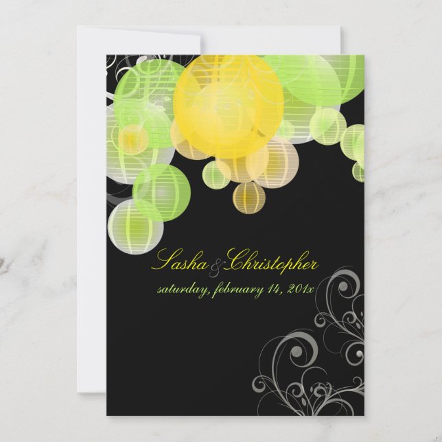PixDezines yellow+green lanterns Invitation (Front)