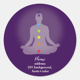 PixDezines Yoga Chakra/Meditation/DIY Background Classic Round Sticker