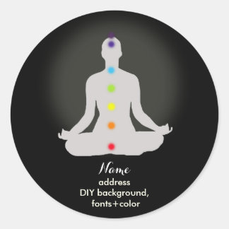 PixDezines Yoga Chakra/Meditation/DIY Background Classic Round Sticker