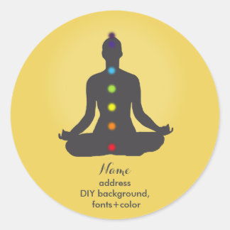PixDezines Yoga Chakra/Meditation/DIY Background Classic Round Sticker