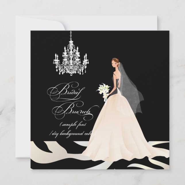 PixDezines zebra bridal brunch/DIY occasion+colour Invitation (Front)