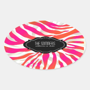 PixDezines Zebra / DIY colour Oval Sticker