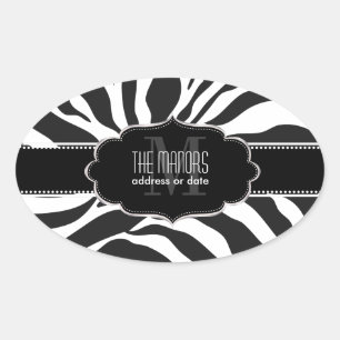 PixDezines zebra/DIY colours Oval Sticker