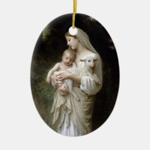 PixDezinves L'innocence by Bougeureau painting Ceramic Tree Decoration