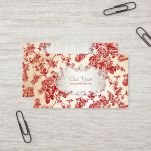 PixDezinves toile/red roses/DIY background Business Card