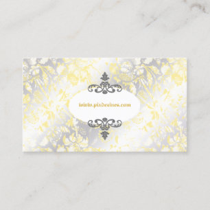 PixDezinves Vintage Roses Yellow+Grey Business Card