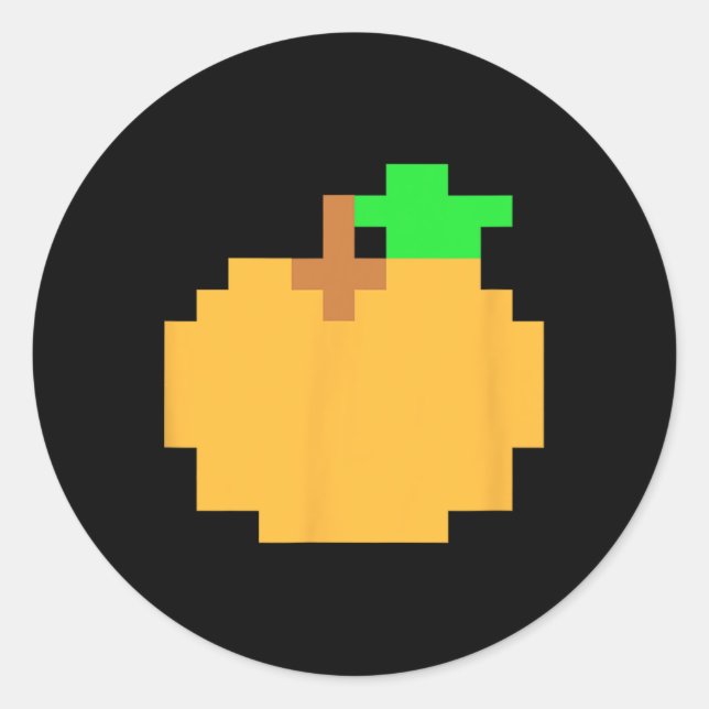 Pixel 8-bit Arcade Video Game Matching Costume Tea Classic Round Sticker (Front)