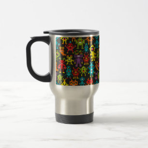 Pixel 8bit monsters travel mug