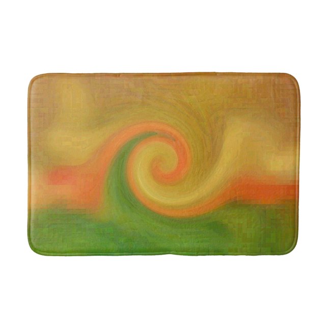 Pixel Abstract Autumn Swirl Bath Mat (Front)