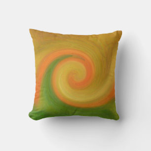 Pixel Abstract Autumn Swirl Cushion