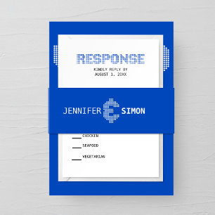 Pixel Ampersand Wedding Invitation Invitation Belly Band